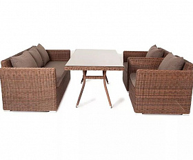 Обеденная группа Моккачино 4SIS из искусственного ротанга, цвет коричневый