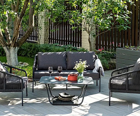 Лаунж-зона 4-местная Канны 4SIS из роупа (веревки), цвет темно-серый