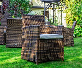 Обеденный комплект Fiona Royal Family из искусственного ротанга, цвет коричневый