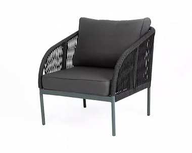 Кресло Канны 4SIS из роупа (веревки), цвет темно-серый