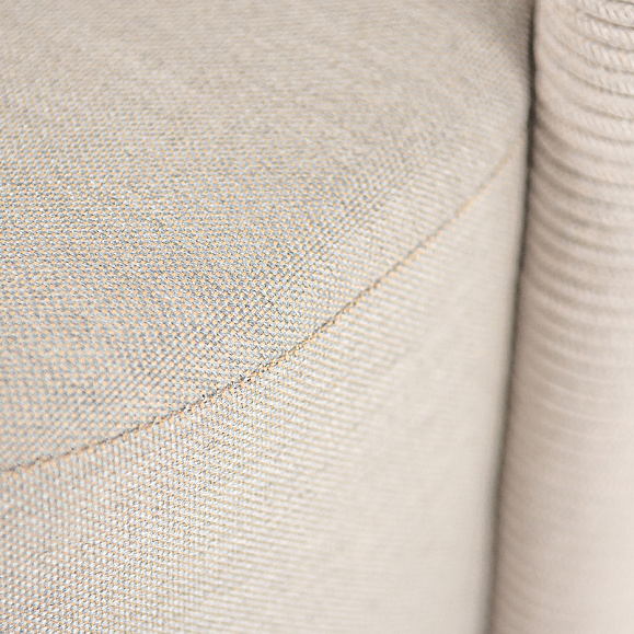 Верона кресло плетеное из роупа, каркас алюминий белый муар, роуп бежевый круглый, ткань бежевая 15052 фото 7