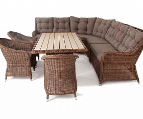 Обеденная группа Бергамо 4SIS из искусственного ротанга, цвет коричневый