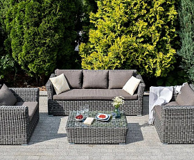 Лаунж-зона Капучино 4SIS из искусственного ротанга, цвет графит