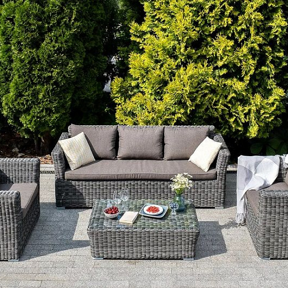 Лаунж-зона Капучино 4SIS из искусственного ротанга, цвет графит фото 3