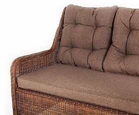 Правый модуль дивана Бергамо 4SIS из искусственного ротанга, цвет коричневый