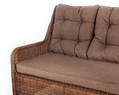 Правый модуль дивана Бергамо 4SIS из искусственного ротанга, цвет коричневый