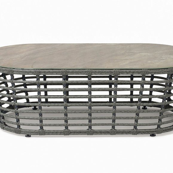 Валенсия журнальный столик из искусственного ротанга, цвет серый фото 2