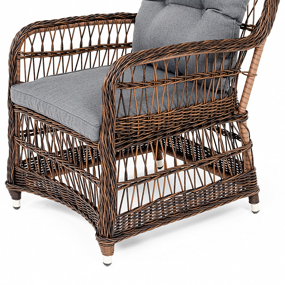 Цесена кресло плетеное из искусственного ротанга, цвет коричневый фото 4