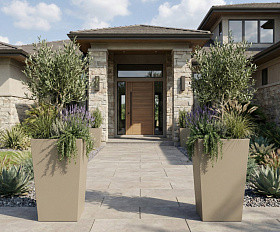 Кашпо Concretika Коник 40x40x70 Имбирный 1019