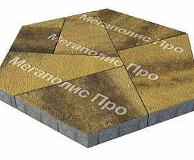 Тротуарная плитка Выбор Оригами Б.4.Фсм.8 80 мм Листопад Гранит Янтарный