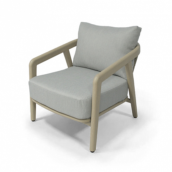 Брюссель лаунж-зона из искусственного ротанга, цвет серый, каркас под дерево (холодно-бежевый) фото 5