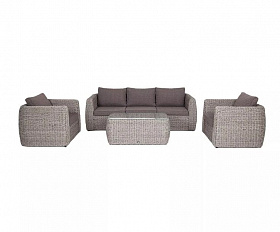 Лаунж-зона Кальяри 4SIS из искусственного ротанга (гиацинт), цвет графит