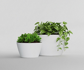 Кашпо Concretika Боул D80H45 Снежный