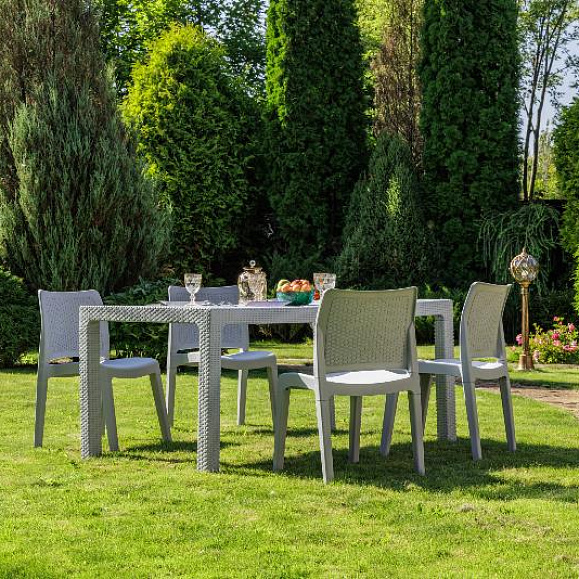 Обеденный комплект July S Royal Family из пластика, цвет светло-серый фото 4