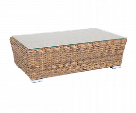 Капучино журнальный столик из искусственного ротанга (гиацинт), цвет соломенный