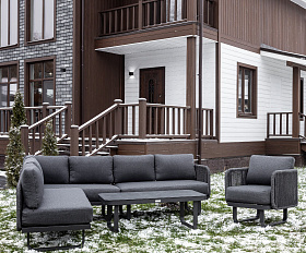 Лаунж-зона Adrian Royal Family с угловым диваном из алюминия