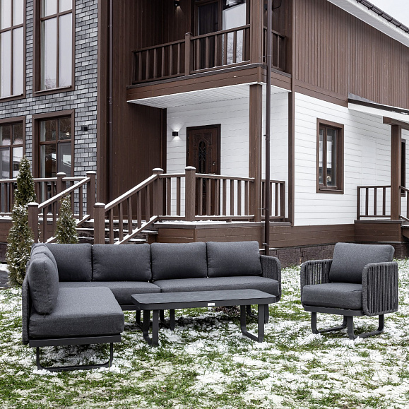 Лаунж-зона Adrian Royal Family с угловым диваном из алюминия фото 5