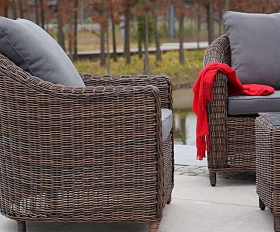 Кресло Кон Панна 4SIS из искусственного ротанга, цвет коричневый