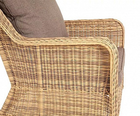 Плетеное кресло Гляссе 4SIS из искусственного ротанга, цвет соломенный