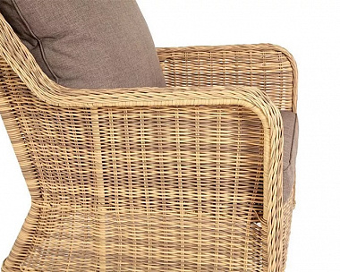 Плетеное кресло Гляссе 4SIS из искусственного ротанга, цвет соломенный