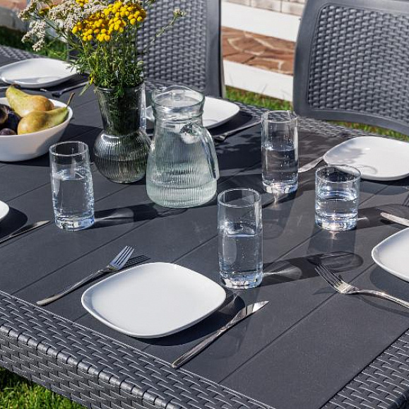 Обеденный комплект July L Royal Family из пластика, цвет графит фото 5