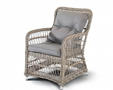 Кресло Цесена 4SIS из искусственного ротанга, цвет серо-соломенный