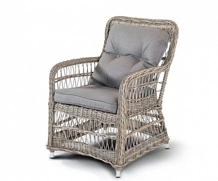 Кресло Цесена 4SIS из искусственного ротанга, цвет серо-соломенный