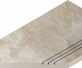 Керамогранитная ступень Italon Манетик X2 Уайт Бортик 30X60 Грип Лев