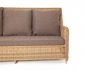 Диван трехместный Гляссе 4SIS из искусственного ротанга, цвет соломенный