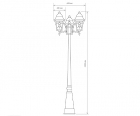 Уличный светильник Elektrostandard Altair IP44 F/3 черное золото