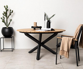 Комплект обеденной мебели Timra T-N Brafritid антрацит/натуральный, алюминий/тик