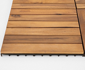 Модульный уличный пол из акации НОРД (6 ламелей), 30×30 см, набор 10 шт Joygarden