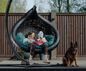 Подвесное кресло Vitgarden Bios Lucid из базальта, цвет черный