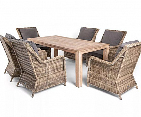 Обеденная группа Валенсия 4SIS из искусственного ротанга, цвет соломенный