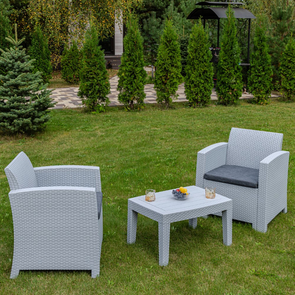 Обеденный комплект Lana XS Royal Family из пластика, цвет светло-серый фото 2