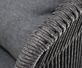 Лаунж-зона Милан 5-местная плетеная из роупа (веревки), каркас алюминиевый серый, роуп темно-серый