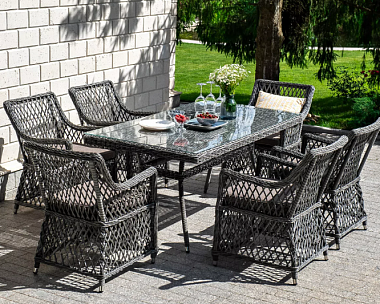 Обеденная Латте 4SIS группа плетеная, цвет графит