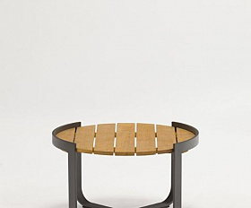 Кофейный столик Boden Brafritid антрацит/натуральный, алюминий/тик