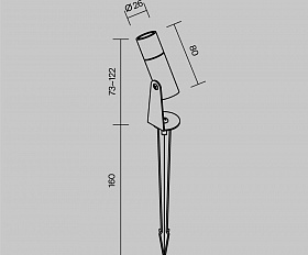 Ландшафтный светильник Bern Maytoni O050FL-L2GF3K цвет Графит