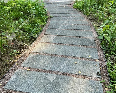 Пошаговая плита для дорожек 900х300х80 мм Серый с черным гранит