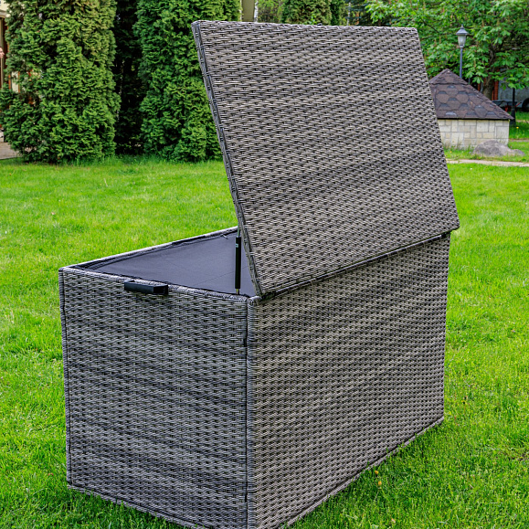 Сундук для хранения Karl 120 Royal Family из искусственного ротанга c колесиками, цвет серый фото 8