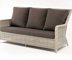 Диван Гляссе 4SIS трехместный из искусственного ротанга, цвет бежевый