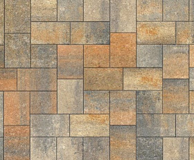 Тротуарная плитка Каменный Век Бельпассо Премио 60 мм. Черно-бело-желтый