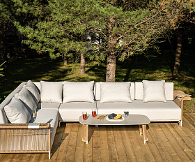 Мальдивы трансформирующаяся лаунж-зона из искусственного ротанга, цвет соломенный