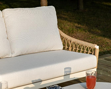 Лаунж-Зона Венеция 4SIS из искусственного ротанга, цвет соломенный