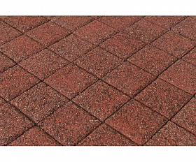 Тротуарная плитка Braer ЛУВР Квадрат 100х100х60 мм Гранит Красный