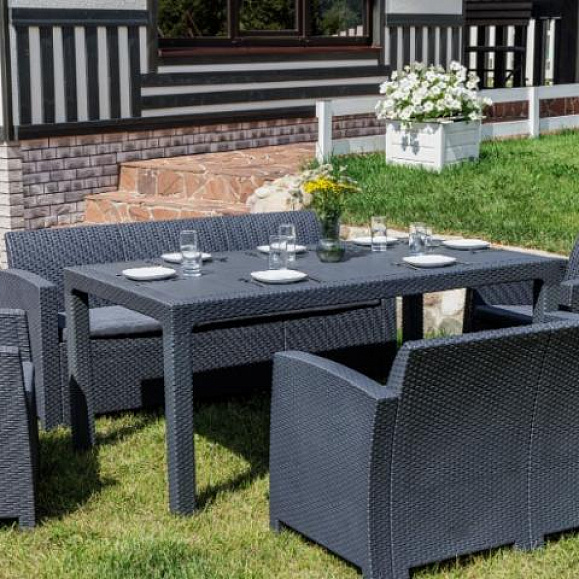 Обеденный комплект Grand Lana Dining L Royal Family из пластика, цвет графит фото 1