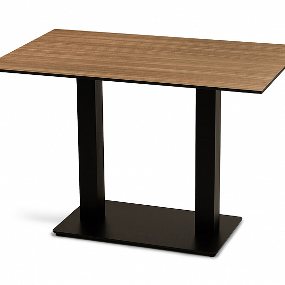 Каффе стол из HPL 110х70см, цвет дуб, подстолье стальное двойное фото 3