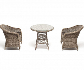 Обеденная группа Эспрессо–80 R 4SIS из искусственного ротанга, цвет бежевый