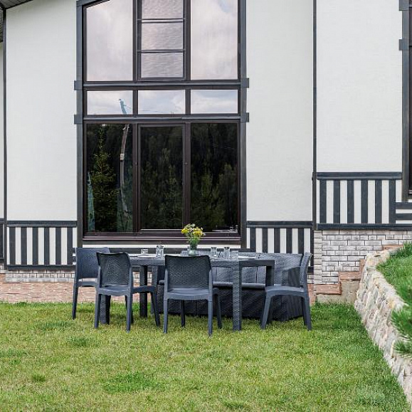 Обеденный комплект July XL Royal Family из пластика, цвет графит фото 3